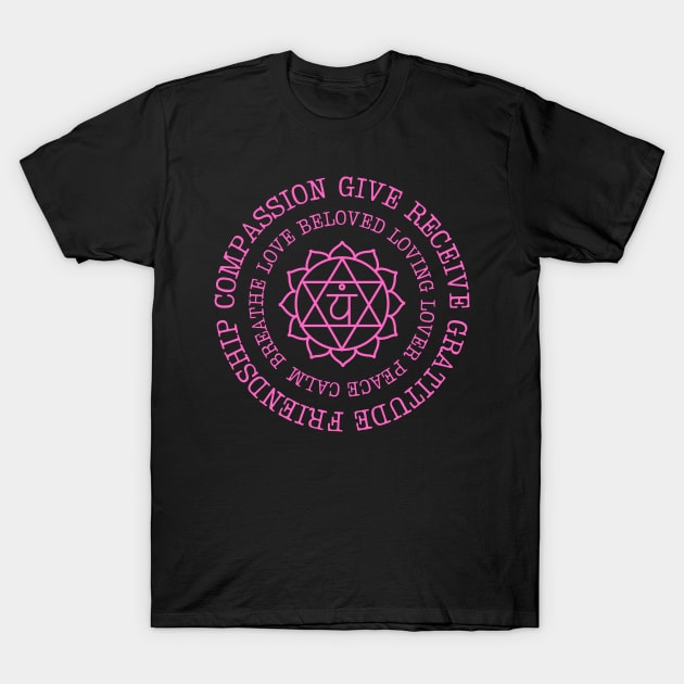 Heart Chakra Wordy T-Shirt by Mediteeshirts